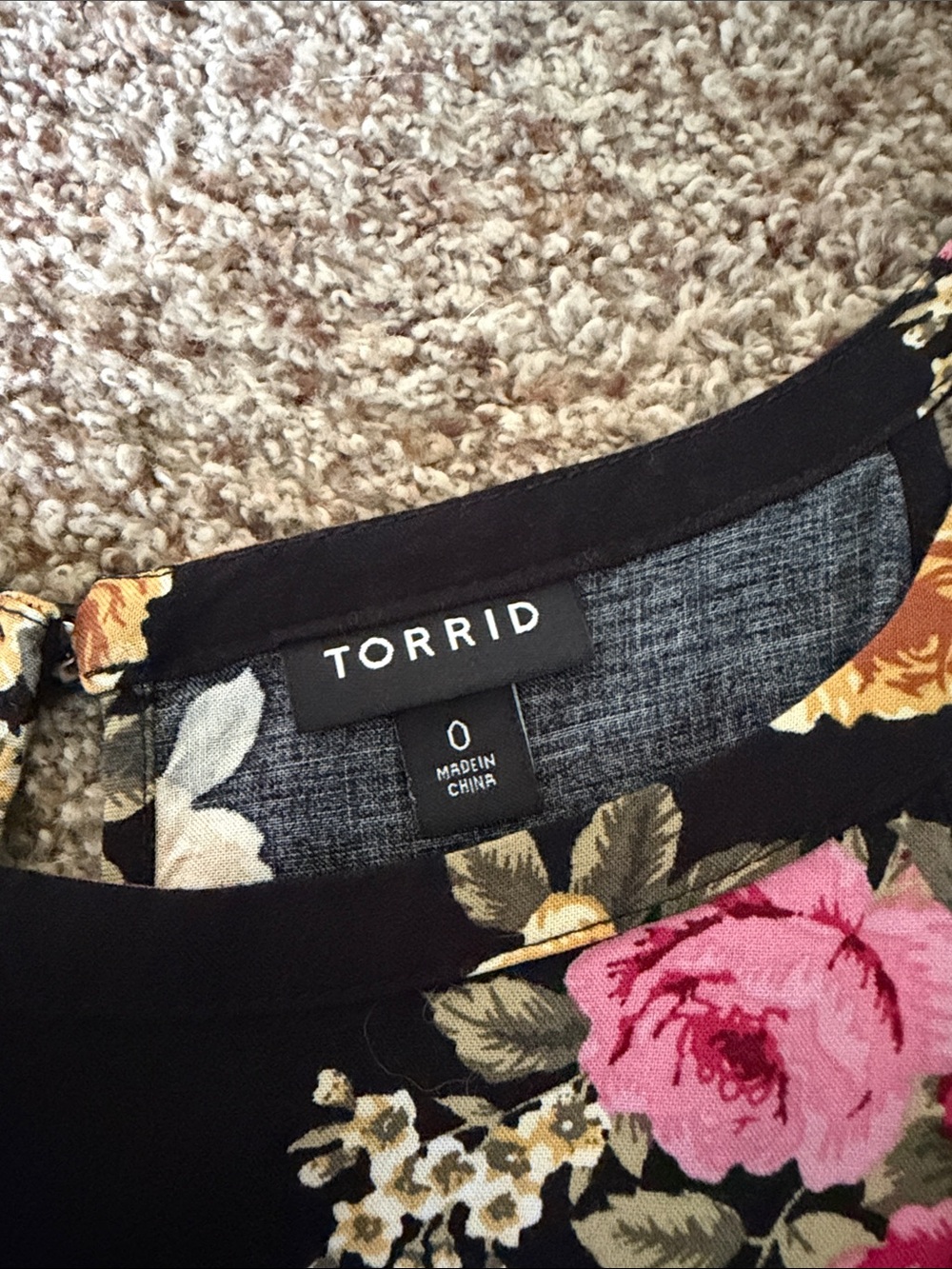 Torrid Black Floral Sundress with Pink & Yellow Roses - Picture 2 of 2